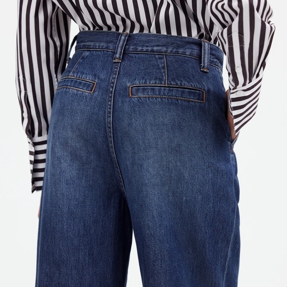 Madewell Harlow Women's Flare & Wide Leg Jeans - Dark Blue - Picture 5 of 9